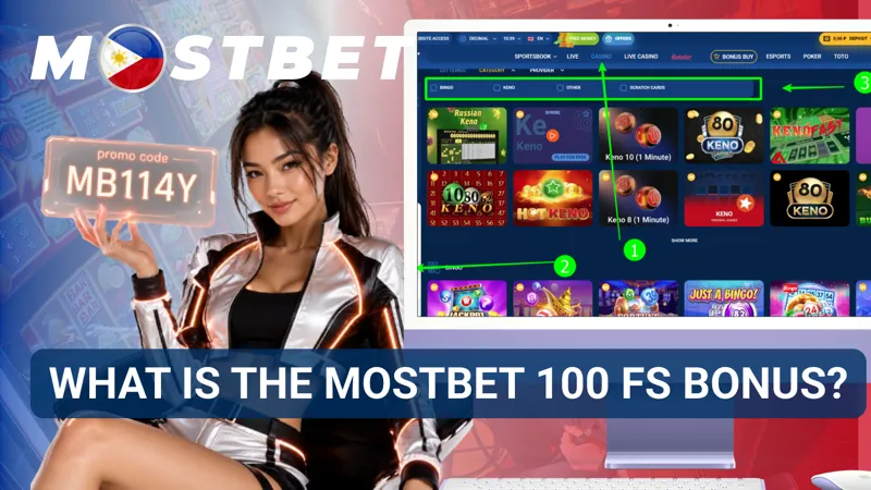 Ipinapakita ng bonus page ang alok na 100 FS kasama ang impormasyon tungkol sa mga kwalipikadong slot.