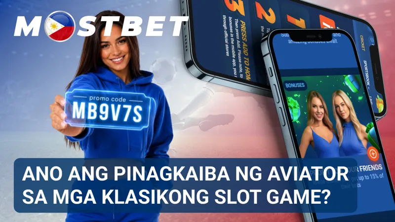 Inihahambing ng larawan ang interface ng Aviator at isang tradisyonal na slot game sa MostBet.