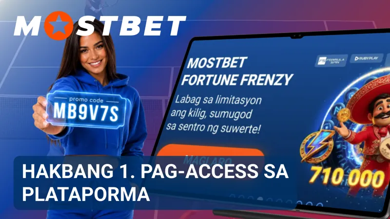 Binubuksan ng browser ang homepage ng MostBet Casino.