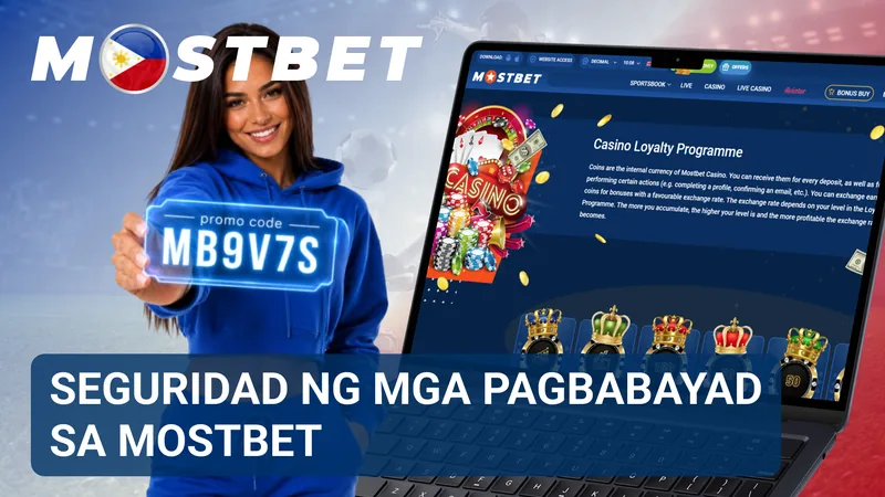 Makikita sa larawan ang mga simbolo ng proteksyon at seguridad para sa mga pagbabayad sa MostBet.