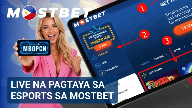 Live na scoreboard at pabago-bagong odds para sa esports match ang makikita sa interface ng MostBet.