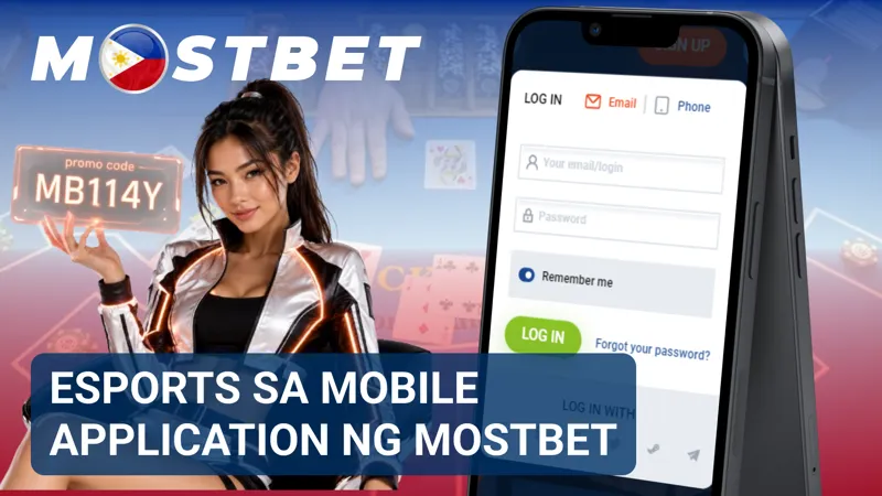 Mobile application ng MostBet na nagpapakita ng esports schedule at mga available na market sa smartphone.