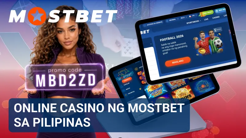 Binubuksan ng bisita ang seksyon ng online casino sa Mostbet.