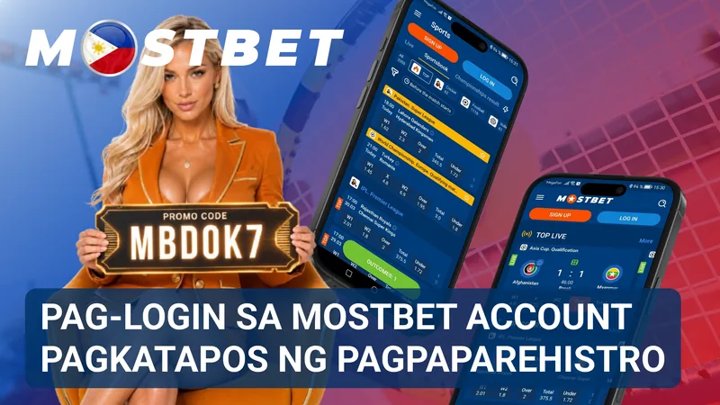 Ipinapakita ng larawan ang login page ng MostBet na may mga field para sa pagpasok ng account details.